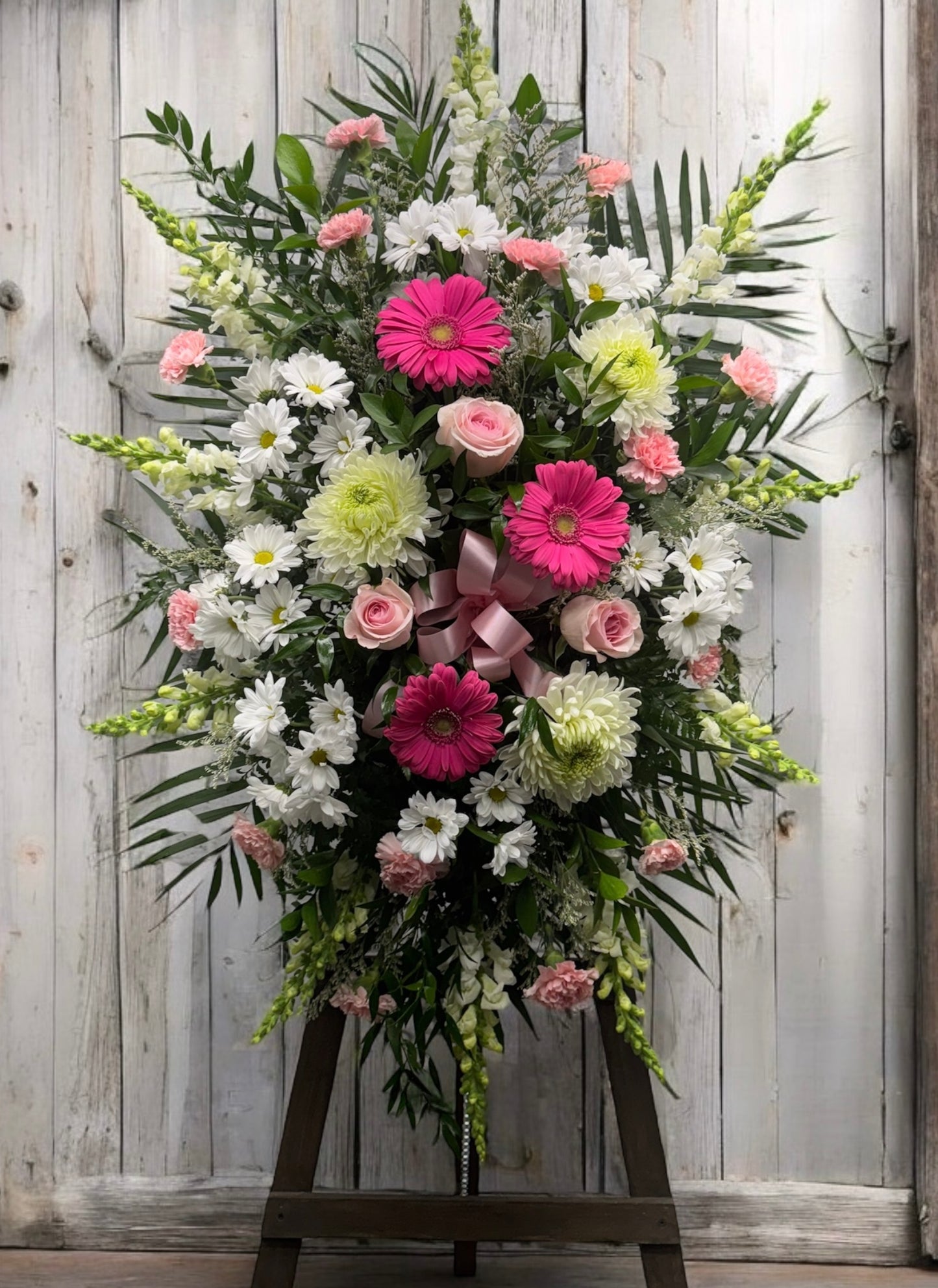 Pink & White Standing Spray