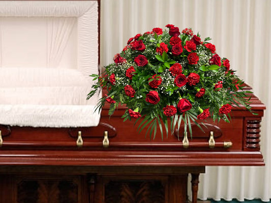 Classic Red Casket Spray