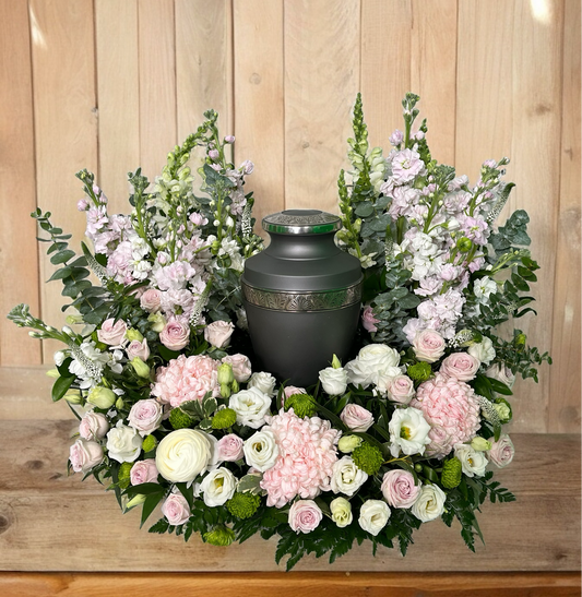 Tender Blooms Urn Wreath