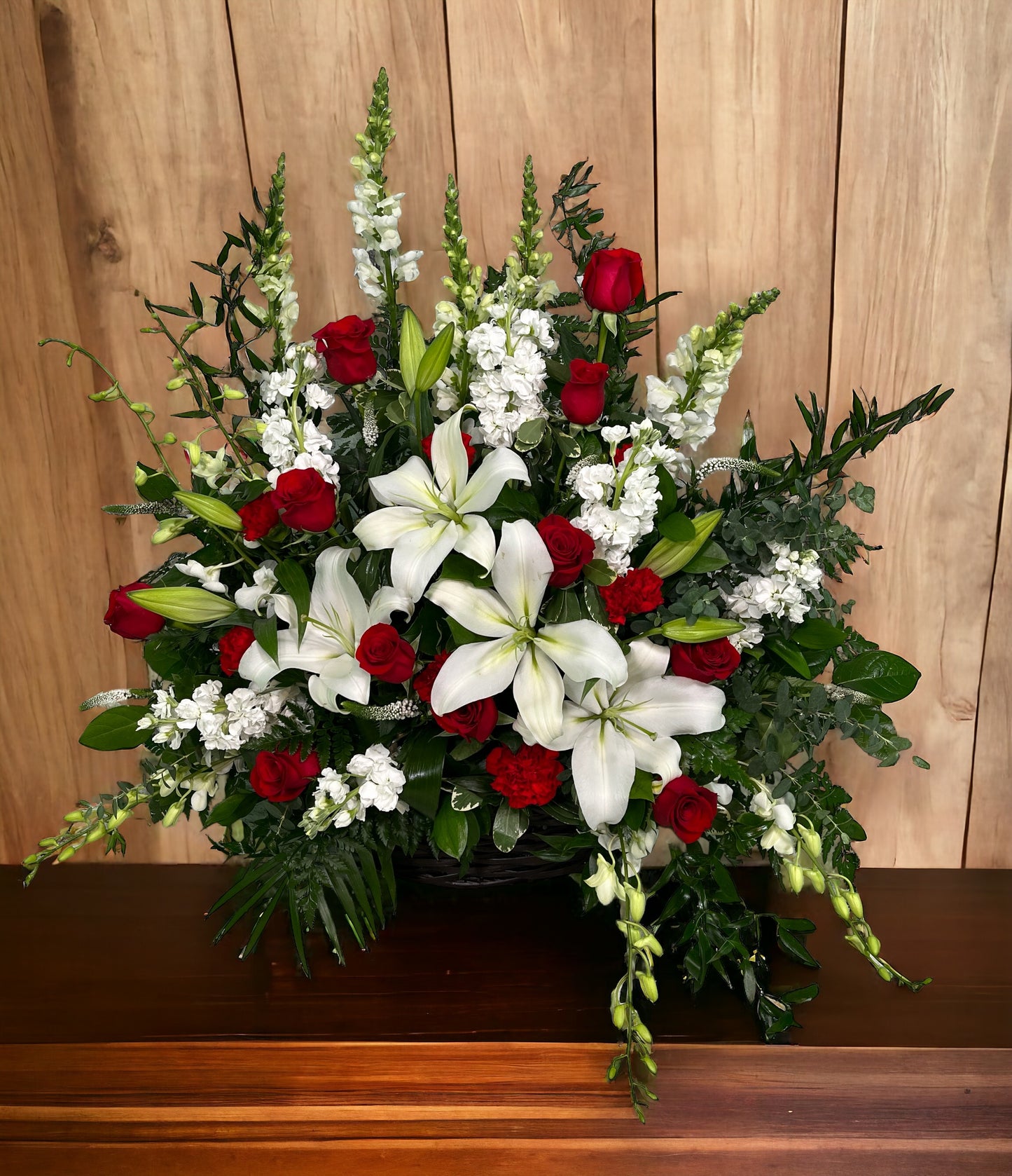 Red and White Garden Basket