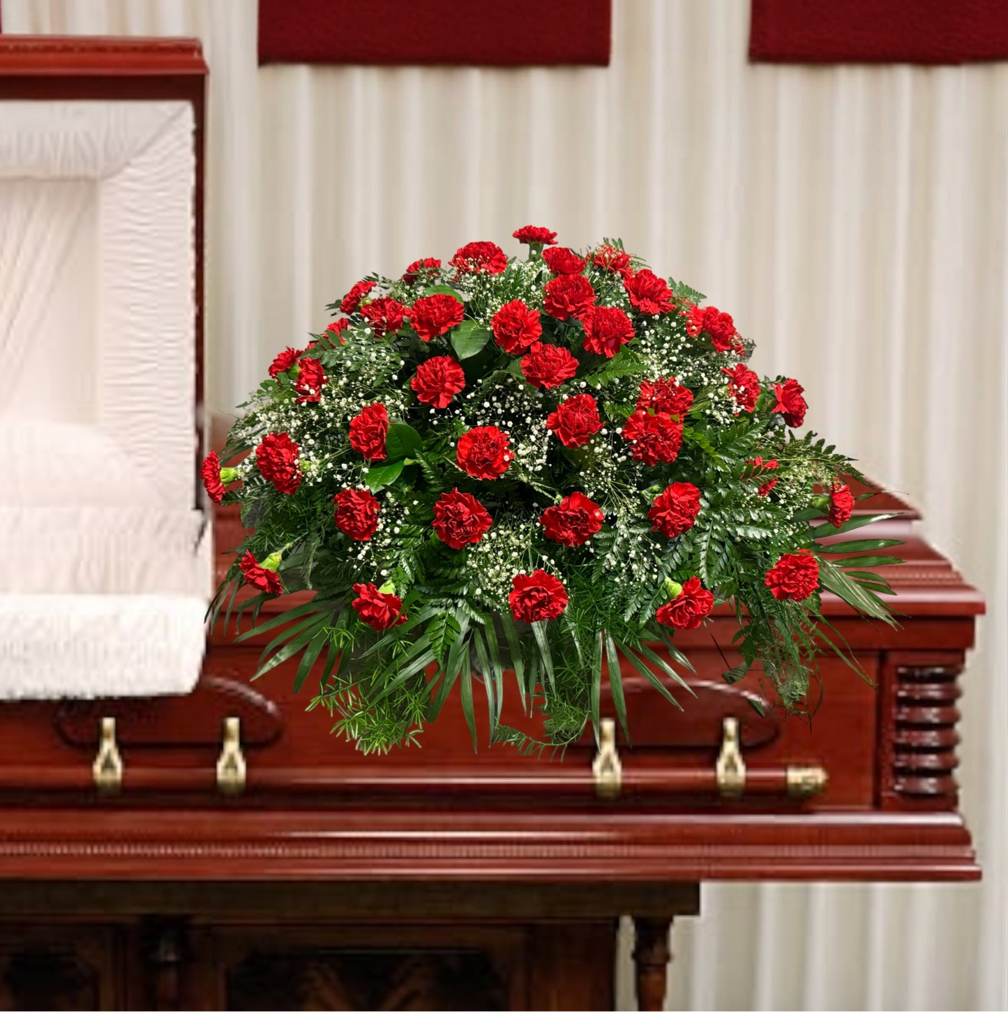 Red Carnation Casket Spray