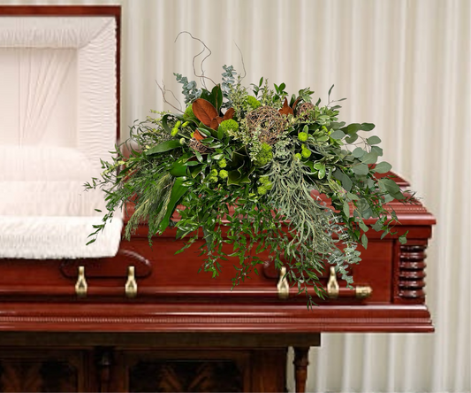 Green Garden Casket Spray