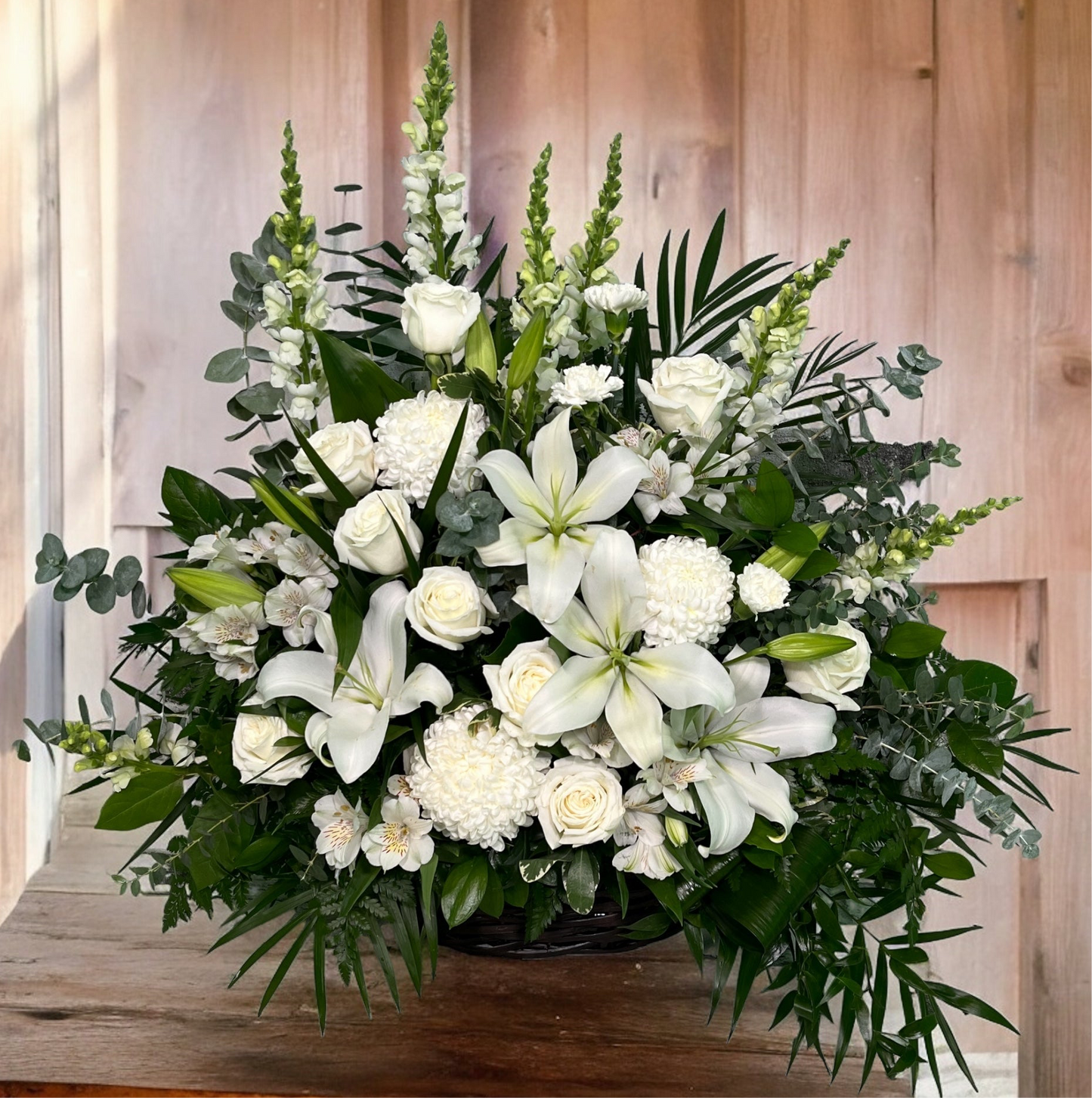 White Garden Basket