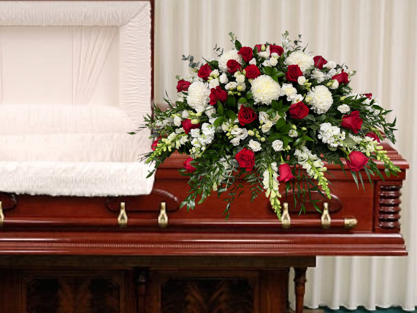 Elegant Blooms of Comfort Casket Spray