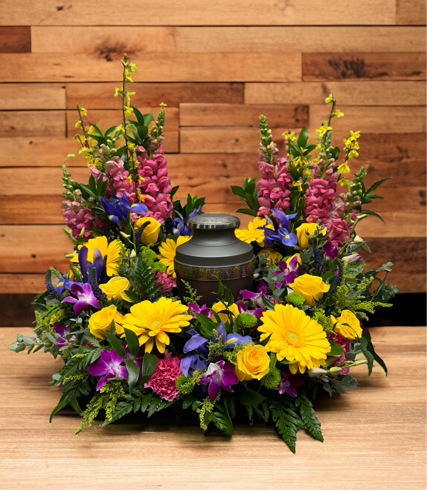 Spring Blooms Urn Wreath