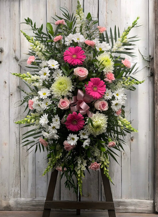 Pink & White Standing Spray